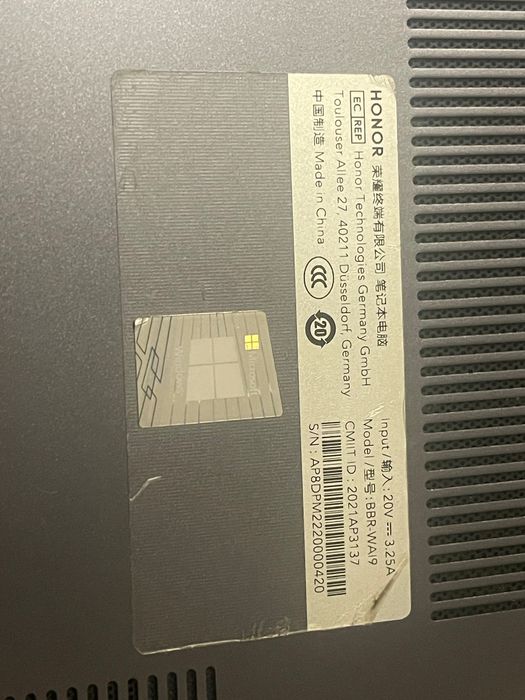 HUAWEI MateBook D15 (BoB-WAI9)