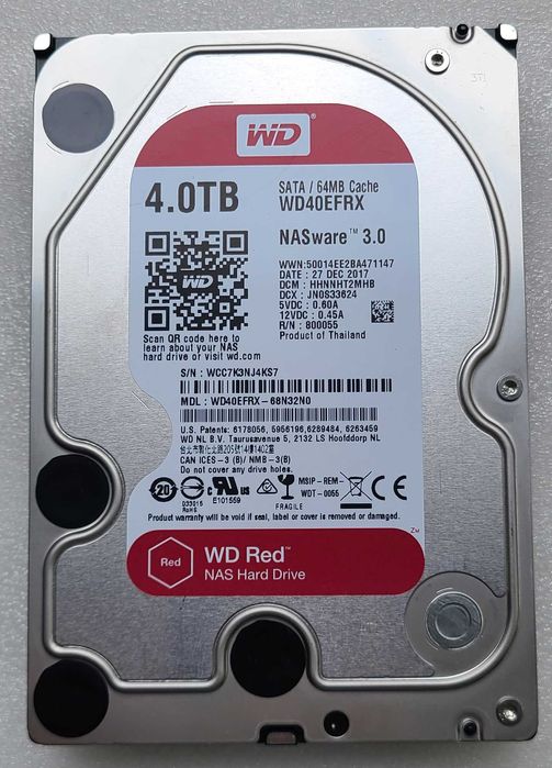 Жорсткий диск 4TB HDD Western Digital Red 4TB WD40EFRX