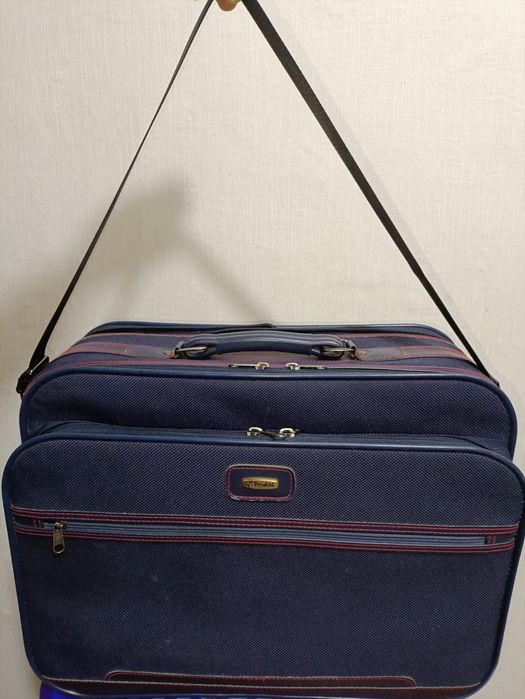 Валіза чоловіча фірмова PRESIDENT темносиня ділова ручна наплечний рем