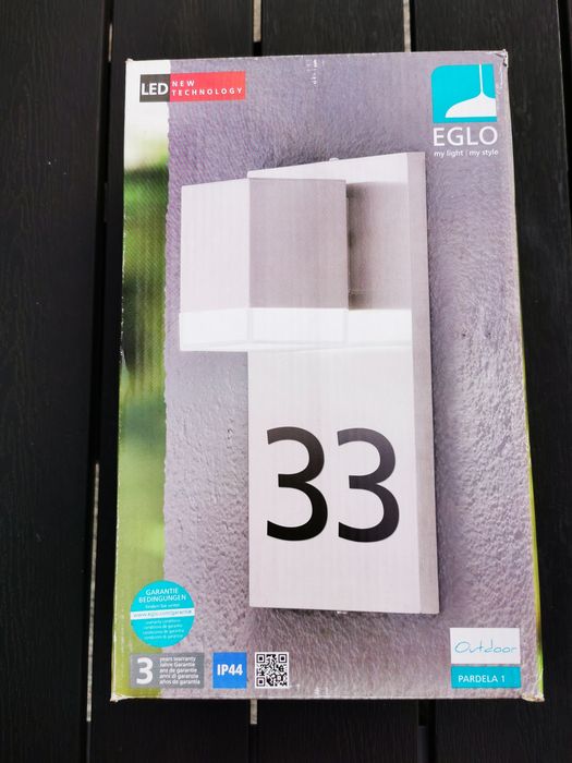 Lampa zewnętrzna z numerem domu (dowolnym) LED EGLO 93369 PARDELA 2,5W