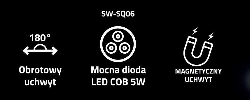 Lampa warsztatowa LED zielono - czarna