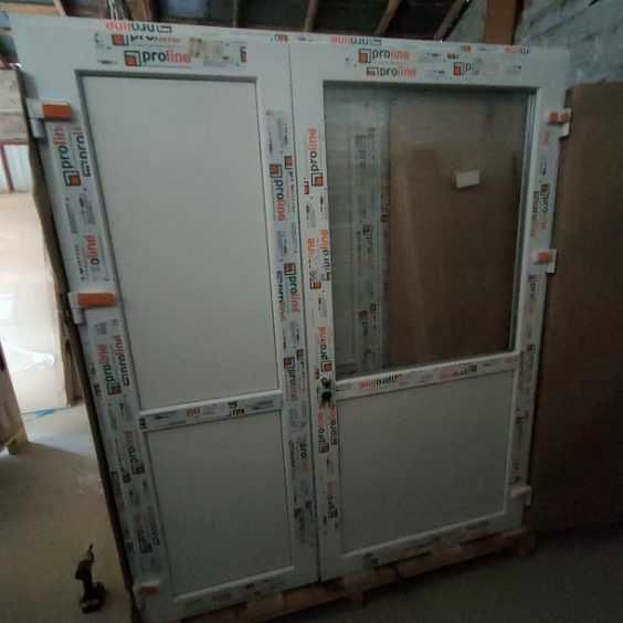 Drzwi PCV sklepowe  125x210 antracyt orzech W 3 DNI :)