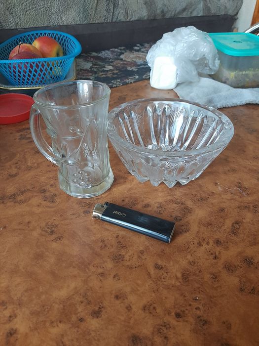 Хрустальная ваза и чашка 100 гр лот