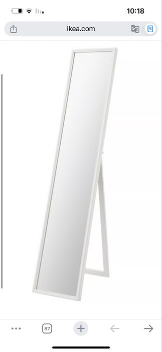 Lustro stojące biały, 30x150 cm