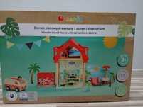ELEFUN Domek plażowy drewniany z autem i akcesoriami