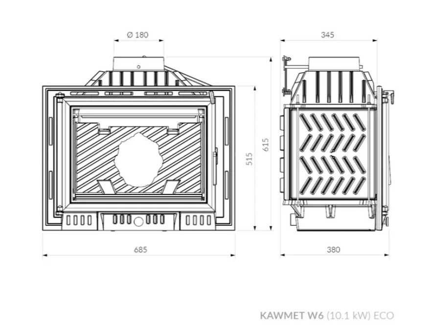 Камін,Топка KAWMET W6,W2,W3,W4,W1,W13A,W11,W12,W17,W16 PВ.В наявності