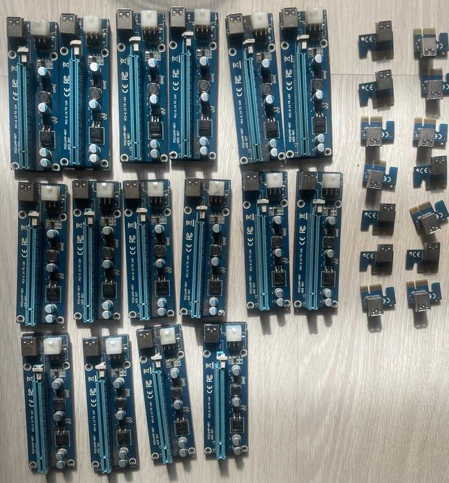 Райзер PCI-E x1/16x 60cm USB 3.0 Cable, SATA to 6Pin Power v.007, б/в