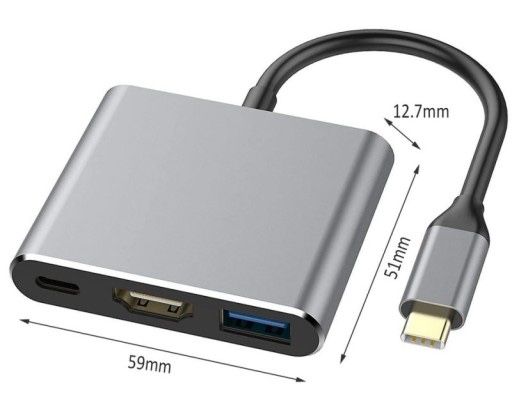Adapter USB-C USB 3.1 do HDMI / USB 3.0 / USB-C 4K