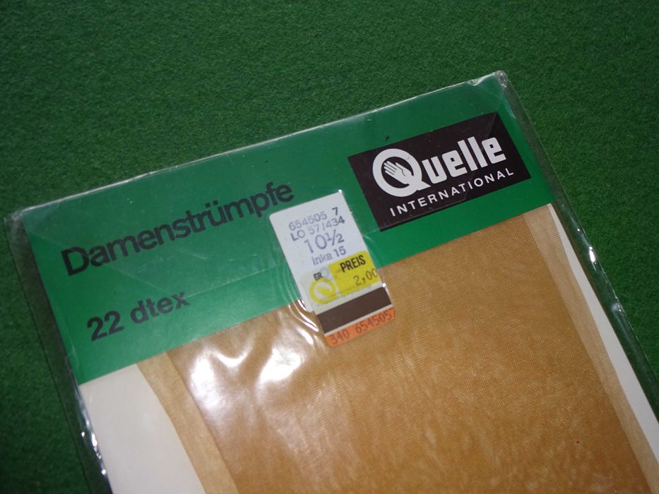 QUELLE Inka nylonowe brązowe pończochy NYLONY unikat vintage r. 10,5