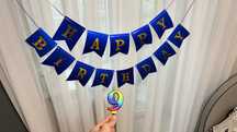 Свічка в торт 9 років + Герлянда Happy Birthday набор на день рождения