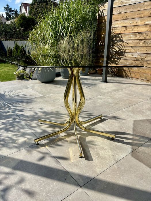 Gastone Rinaldi stół z 4 krzesłami złoty zestaw do jadalni Włochy 1970