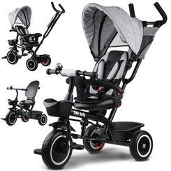 Rower dziecięcy trójkołowy Tiny Bike 3w1 z daszkiem OBRACANY SP0650 ZI