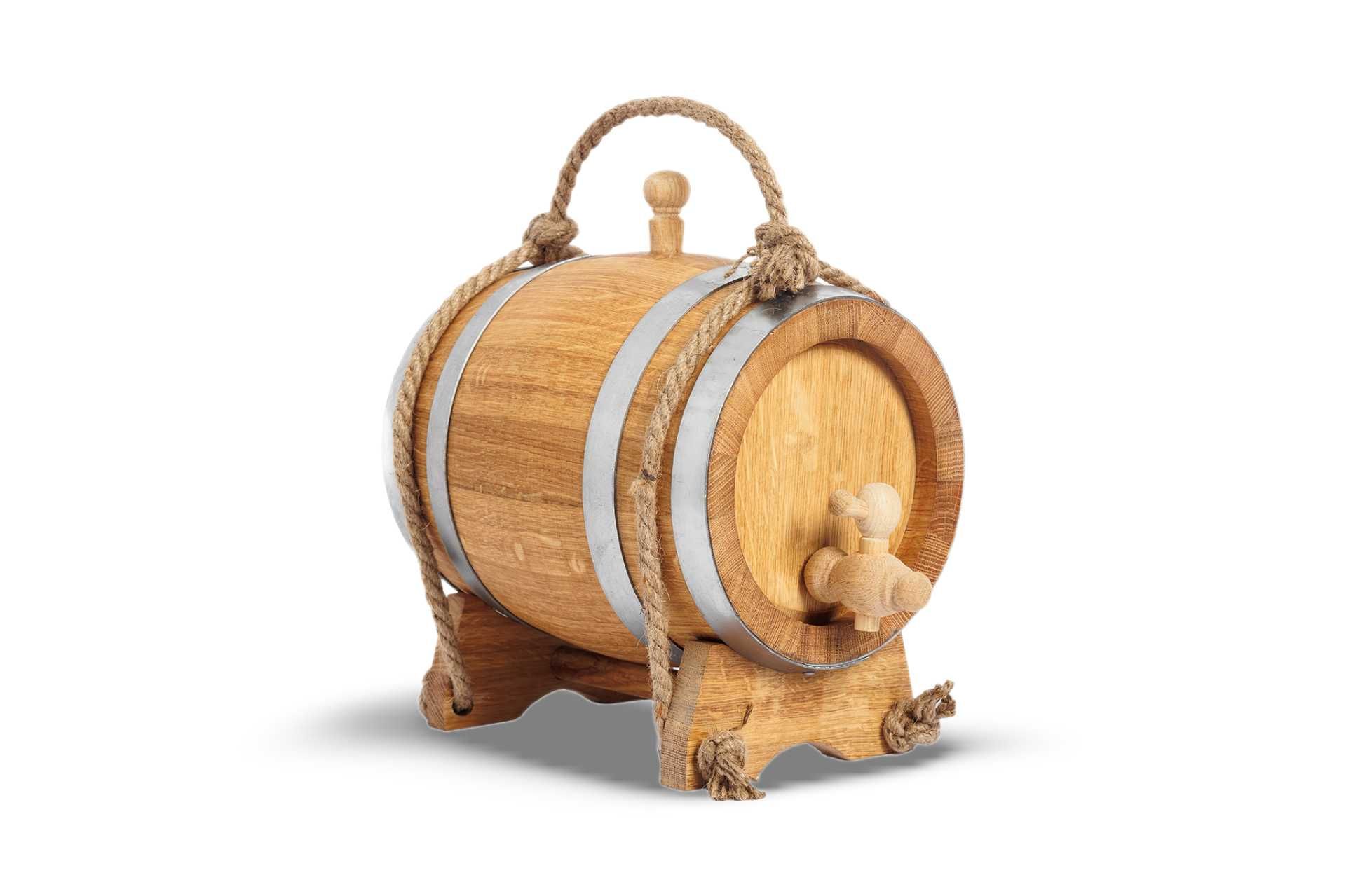 Dębowa beczka 5L na whisky bimber wino nalewki (+ sznurki)