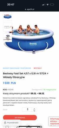 Basen rodzinny bestway bardzo duzy wklad filtracyjny