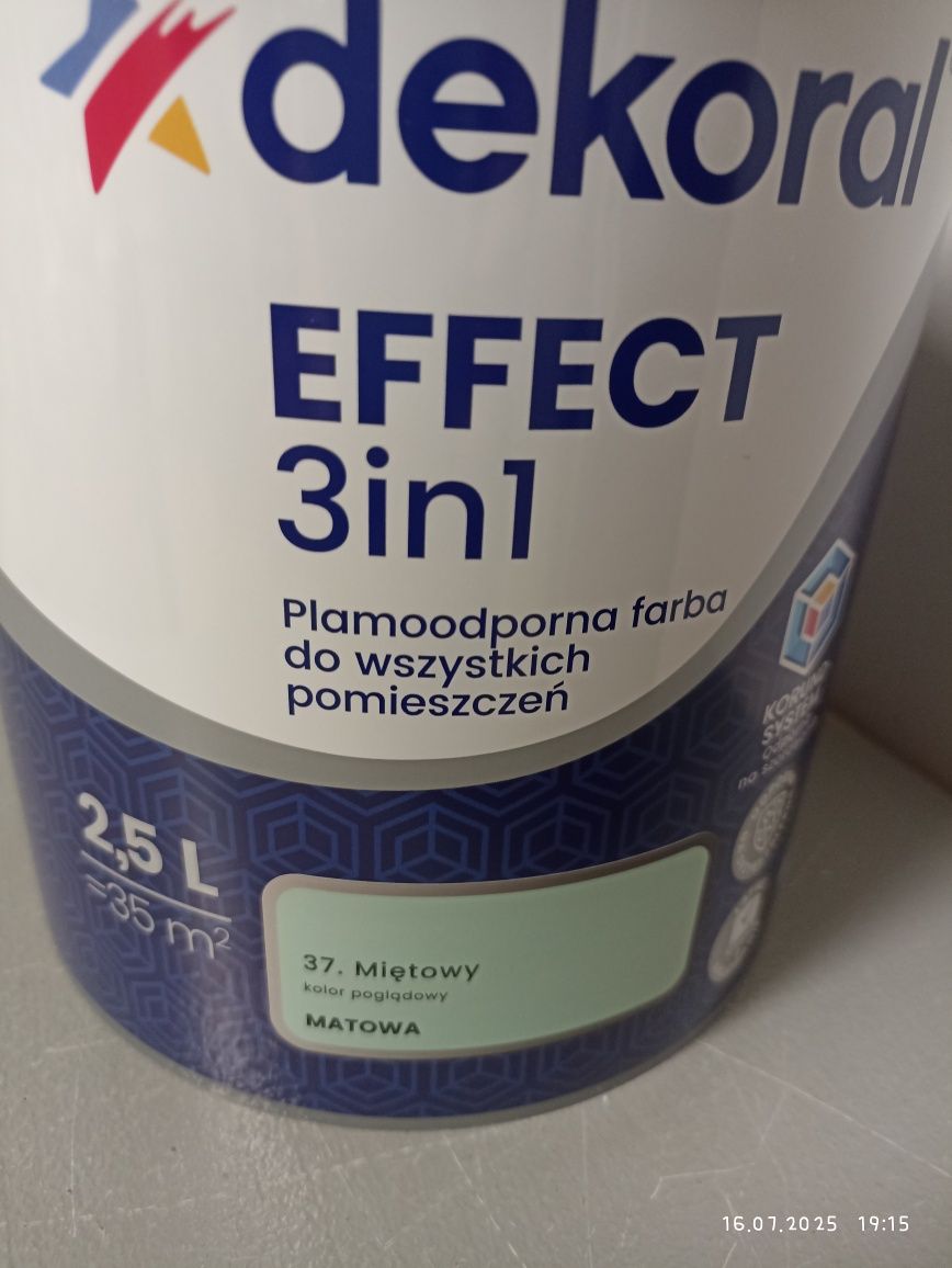 Dekoral Effect 3In1 farba plamoodporna Miętowy 2,5l