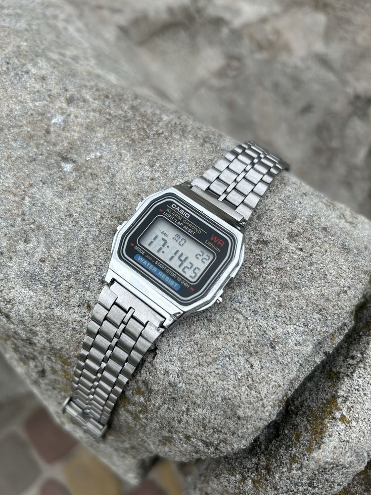 ‼️Годинник Casio A159W новий срібний сірий ретро класика часи касіо