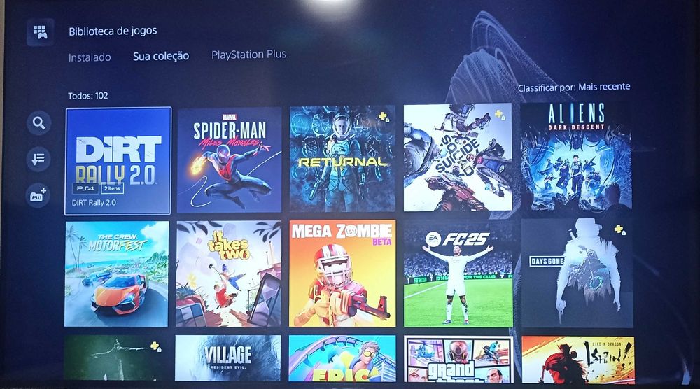 PS5 com 108 jogos