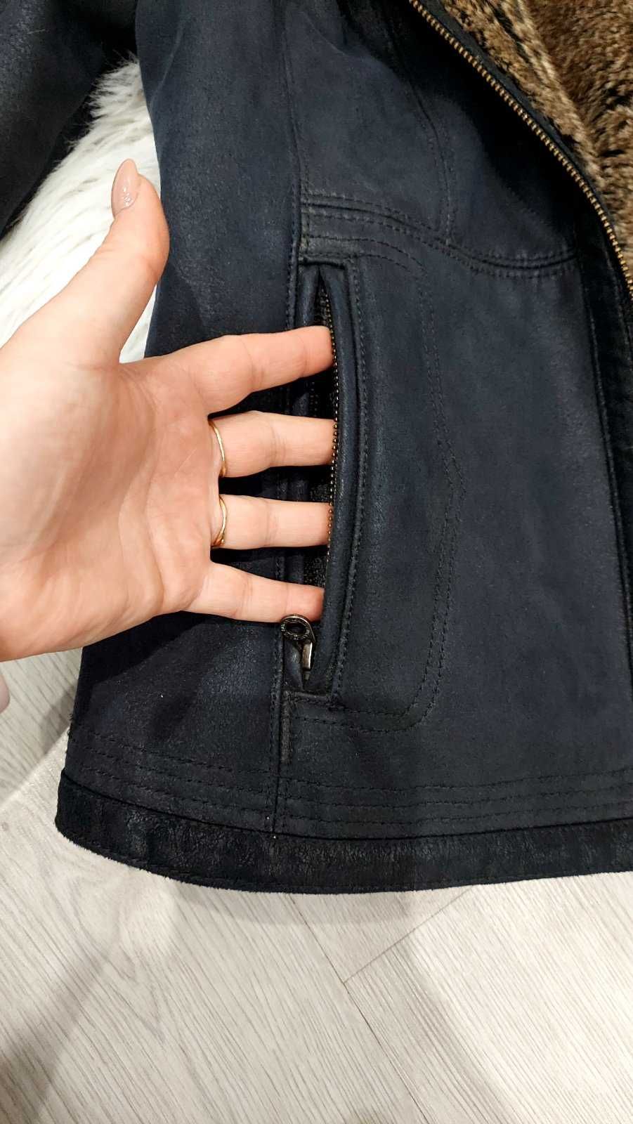 Дублянка зі штучної замші на хутрі жіноча armani jeans.