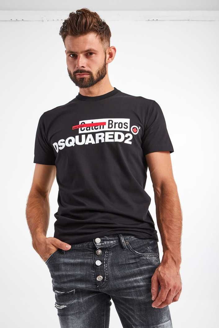 Dsquared2 czarny t-shirt z nadrukiem Caten Bros roz. XL 100% ORYGINAL