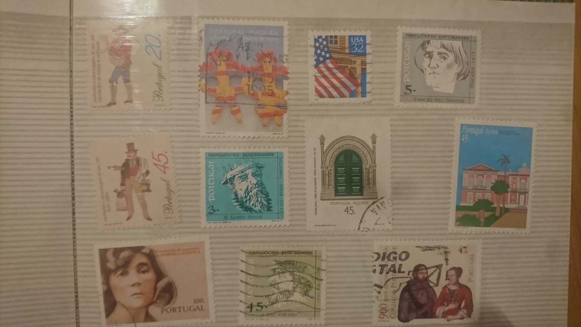 Conjunto 71 selos antigos - Nacionais e internacionais