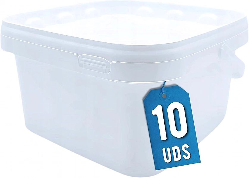 Wiaderko plastikowe 2,5 l z pokrywką z praktyczną rączką 20x20x11 cm 1