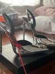 Sapatos sling back prateados