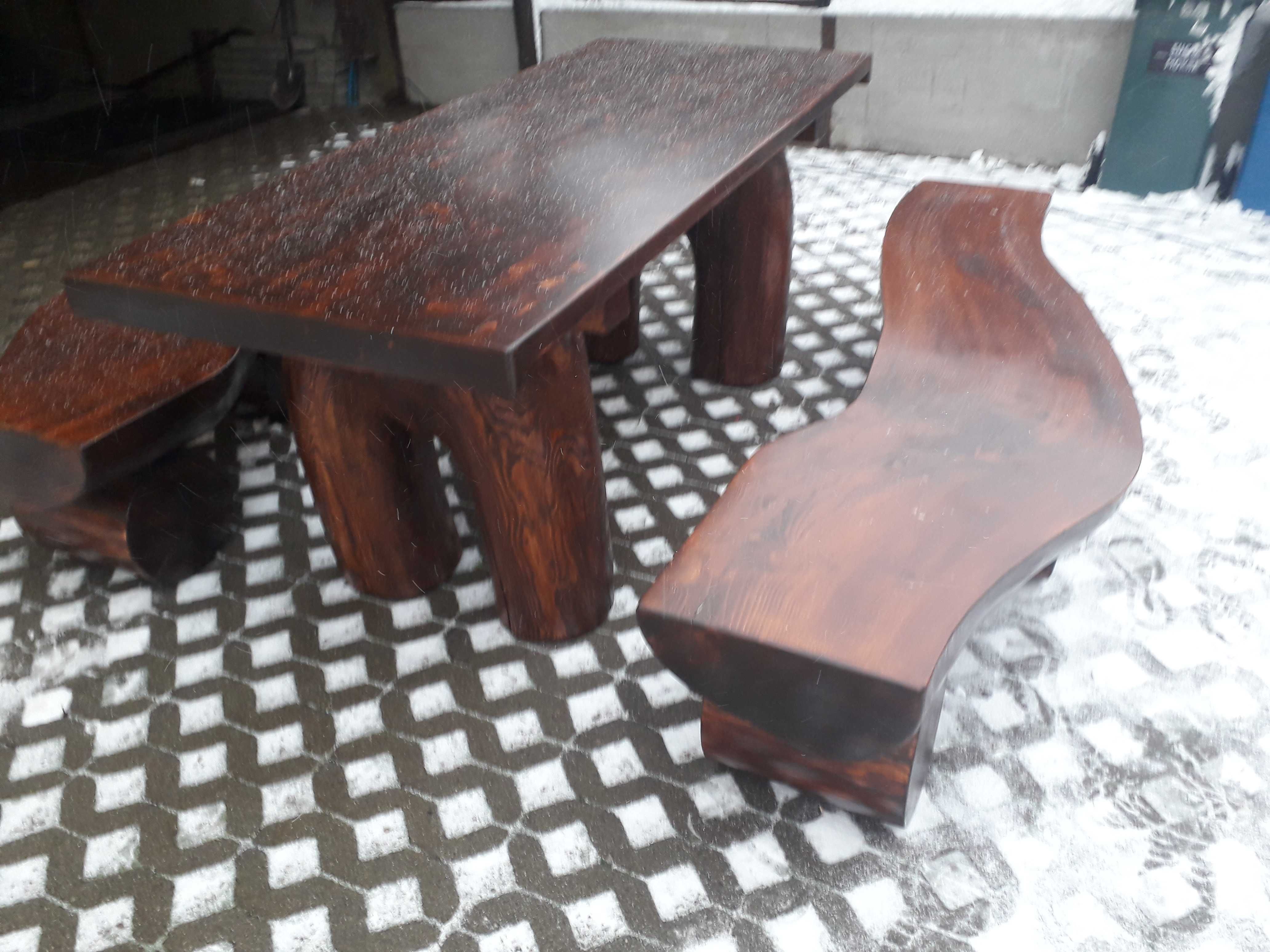 Zestaw ogrodyw stół + ławki