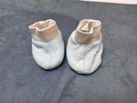 Bembi buciki niechodki welurowe niebiesko białe niemowlęce 62