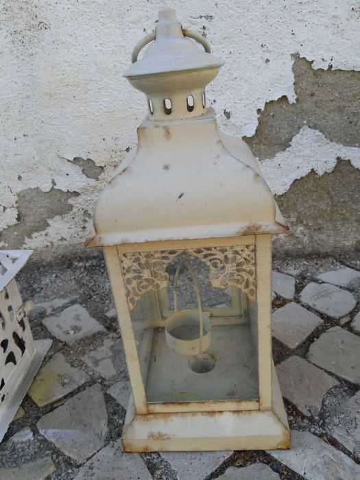 Lote de 2 lamparinas lanternas decorativas retrô vintage