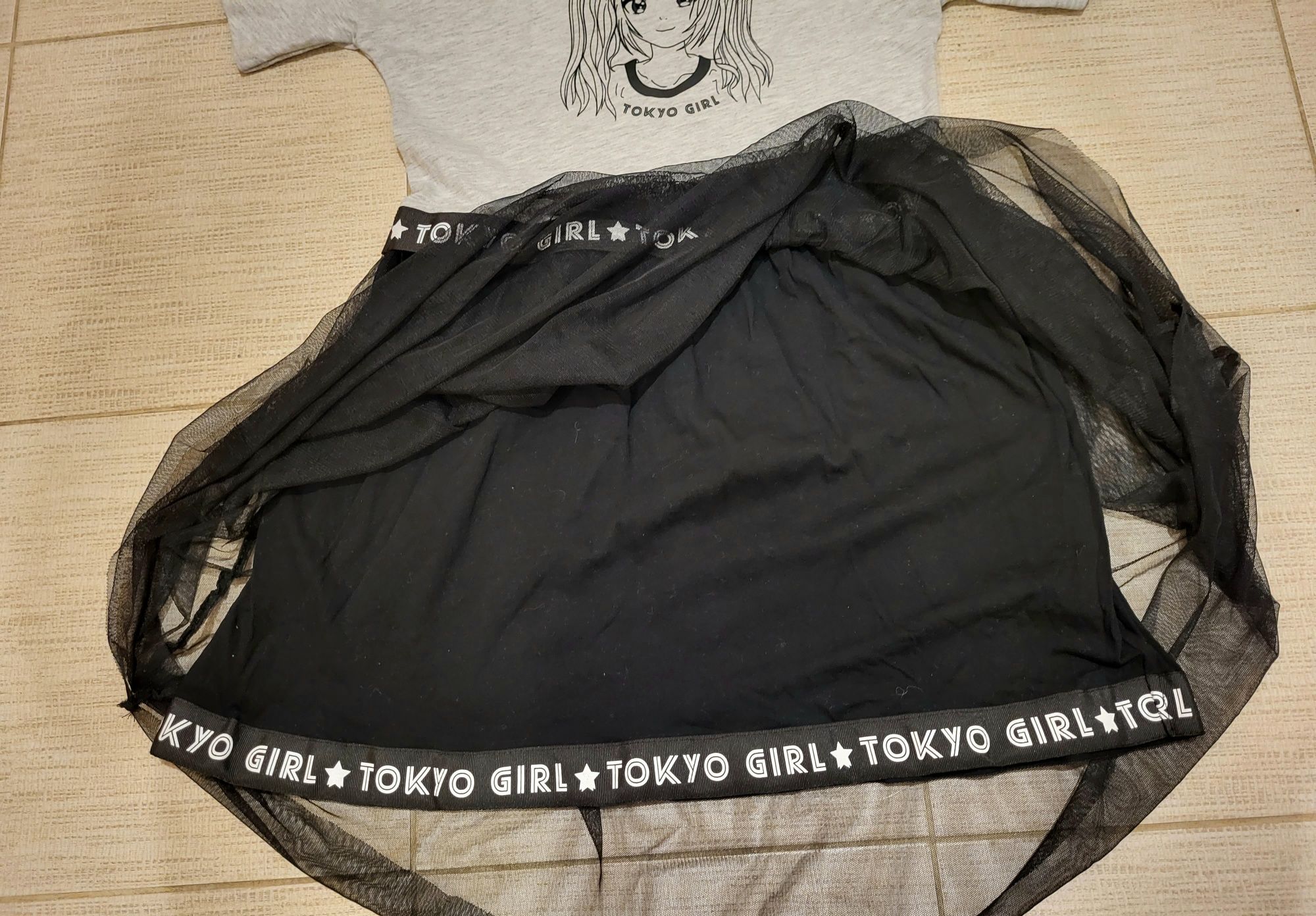 tiulowa sukienka w stylu emo, anime, manga LC Waikiki 140-146