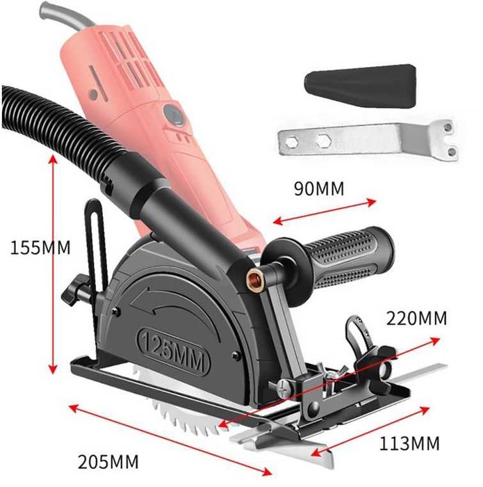 adapter prowadnica z odsysaczem do szlifierki kątowej osłona 125mm