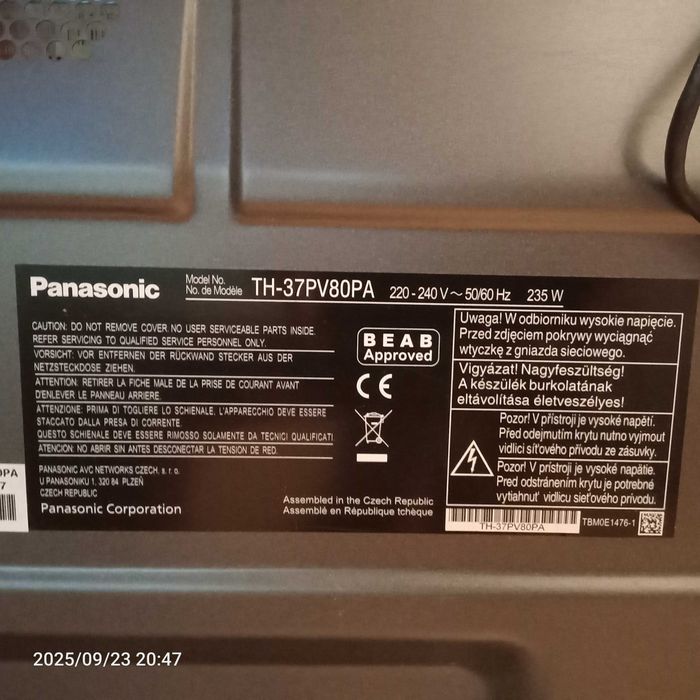 Panasonic VIERA  TH-37PV80PA / plazma