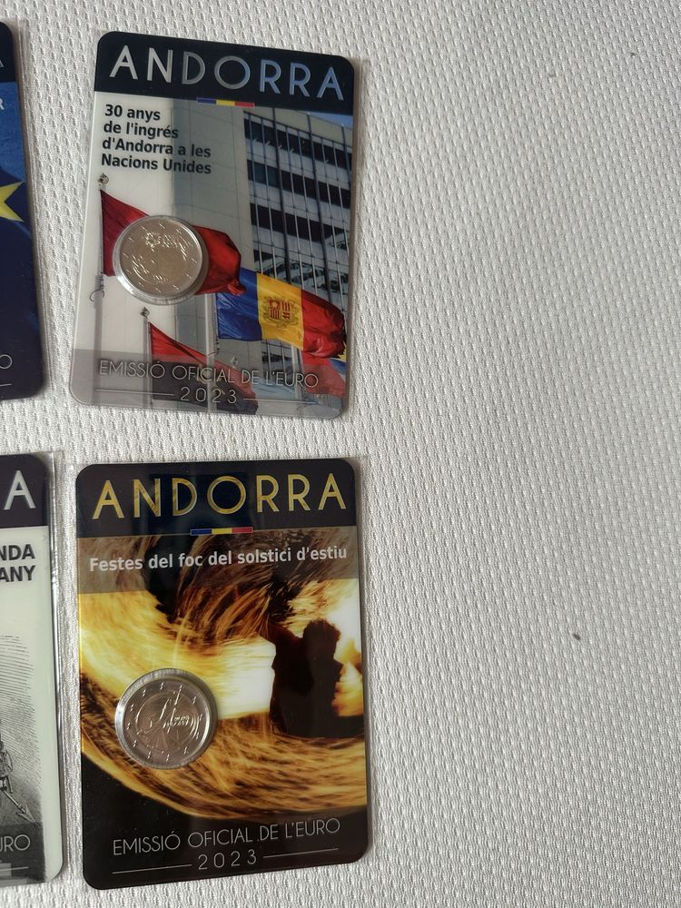 Moedas de Andorra 2€ comemorativas 2 euros euro colecao raras novas