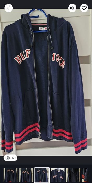 Tommy Hilfiger XL bluza z kapturem granatowa bawełna boss armani gucci