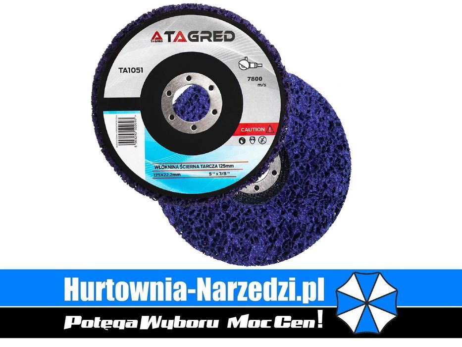 Tarcza ścierna z włókniny do usuwania rdzy 125mm włosy murzyna
