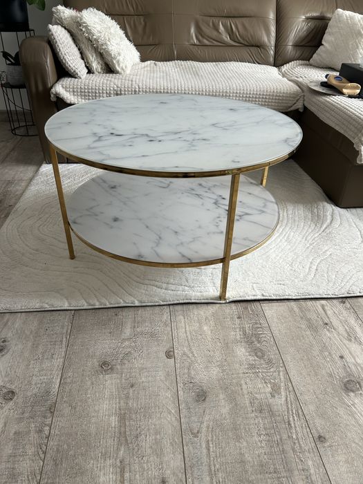 Stolik kawowy marmur ze złotym