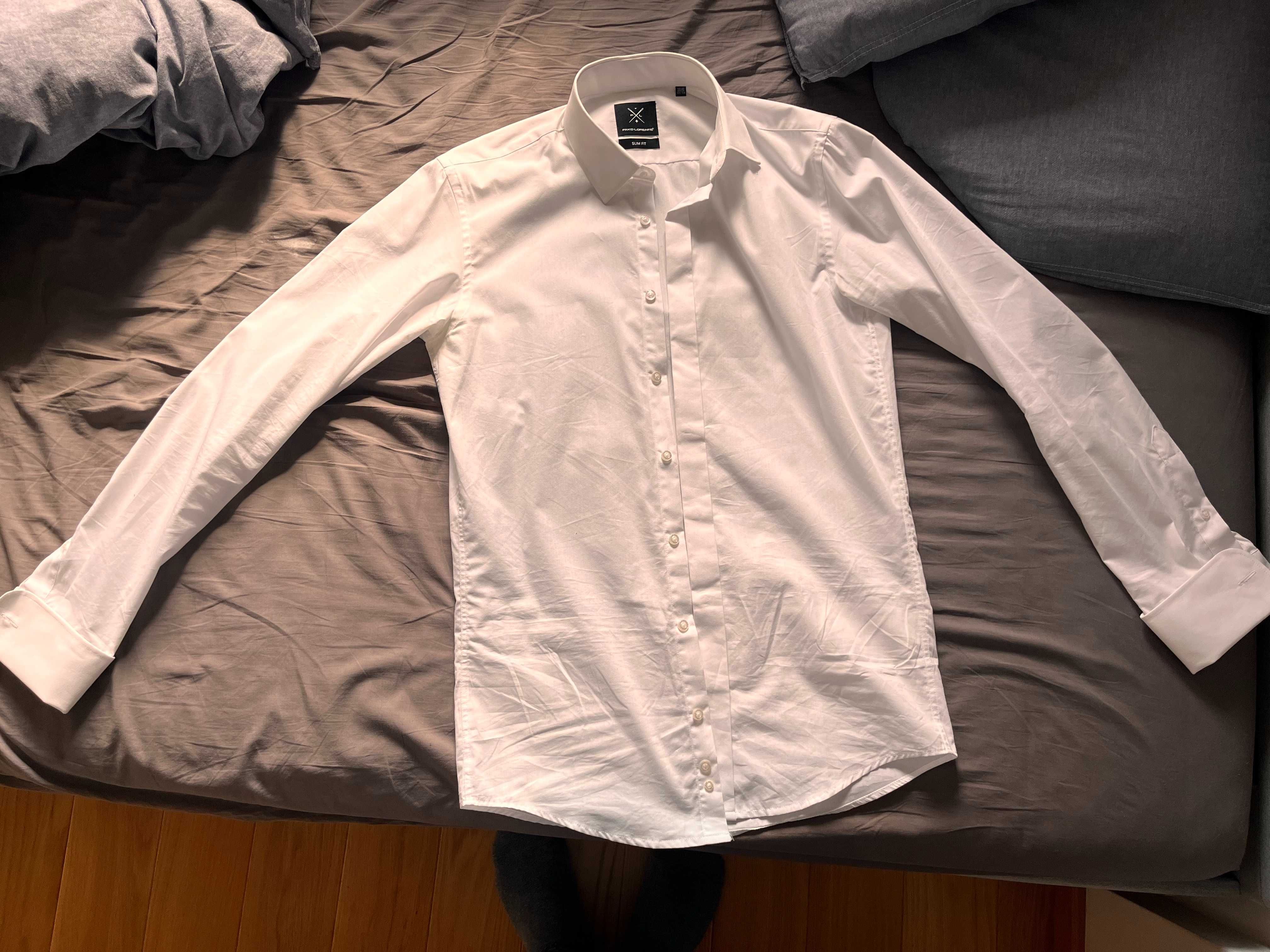 Biała koszula slim fit, rozmiar 39/40, Pako Lorente.