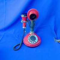 Стационарный телефон сссср необычной формы под старину с колесом