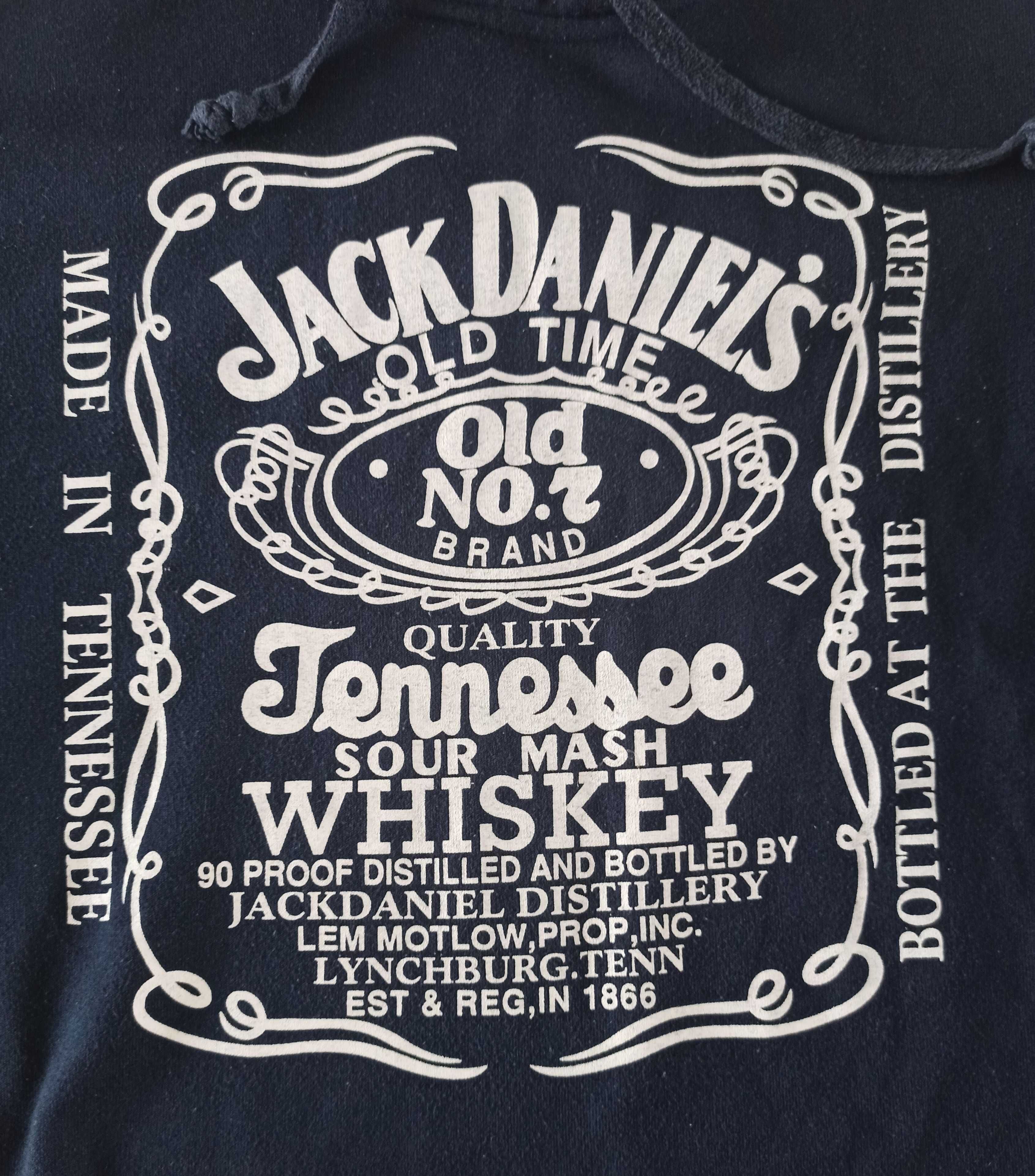 bluza z kapturem Jack Daniels rozmiar L granatowa nadruk whisky