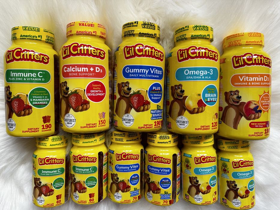 Lil critters, омега-3, витамин с, вітамін д, 60,70,120,190 шт.