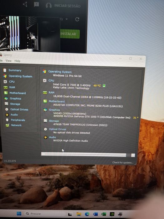 Computador Gaming i5 7500 / Gráfica 1050Ti 4Gigas DDR5