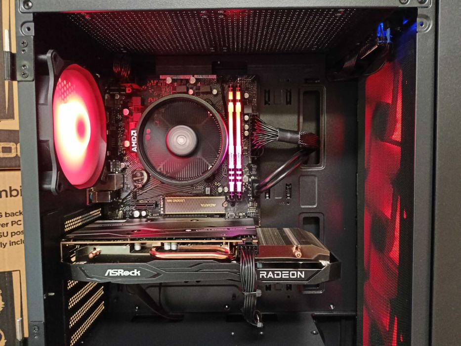 Nowy Komputer Gamingowy Ryzen 5 5600 RAM 16GB 512GB SSD M.2 RX 580 W11