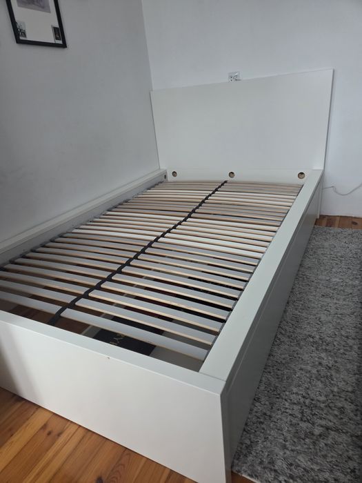 Łóżko Malm 120x200 Ikea z dnem łóżka Lonset jak nowe