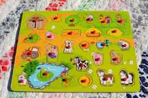 Puzzle de madeira: Animais da quinta