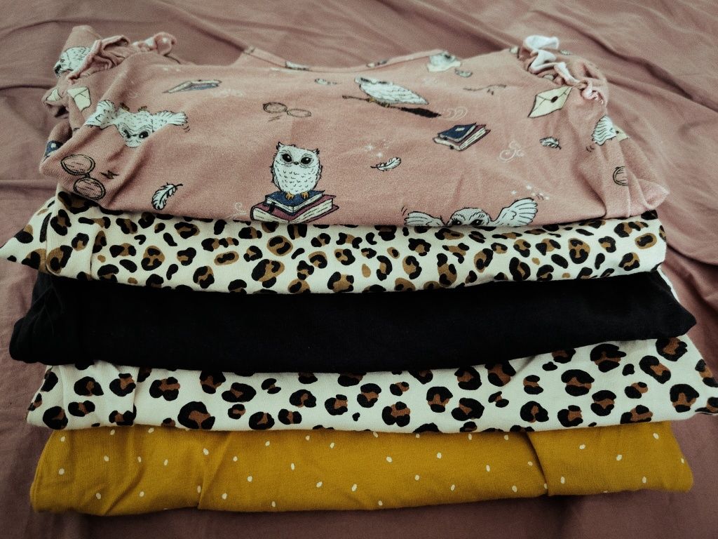 Komplet 5 szt koszulki z długim rękawem h&m 104