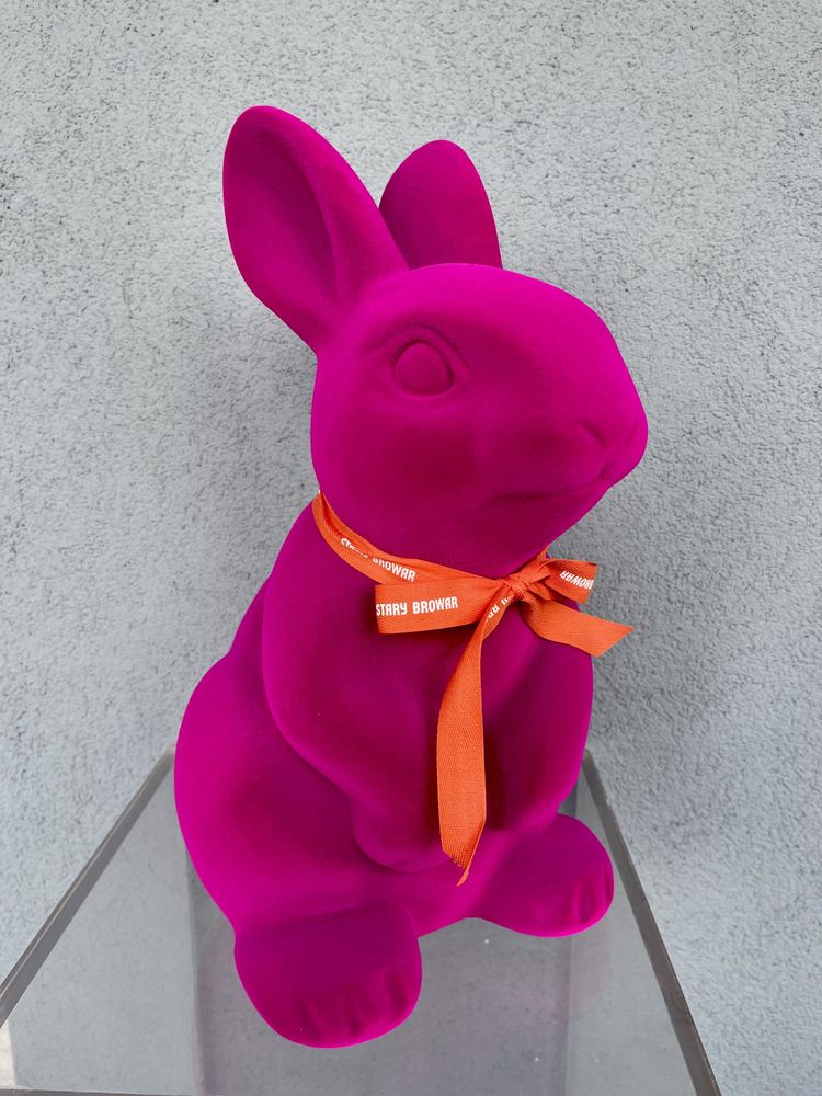2x 46cm Zając Stary Browar Fluo Magenta Orange duży zajac Wielkanoc