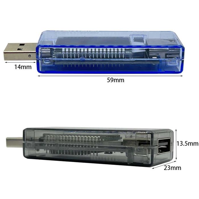 Вимірювач напруги, струму, ємності, тестер акумулятора, USB A - USB A