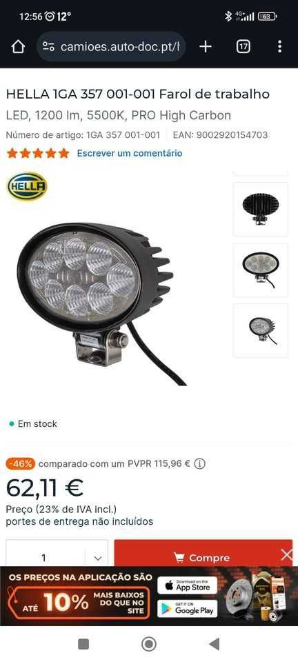 Farol Auxiliar/ Trabalho Hella Value Fit
