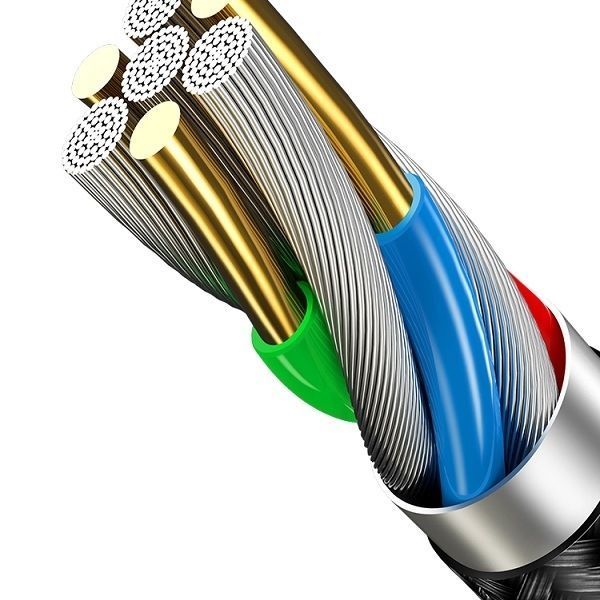 Kabel USB USAMS Lightning 2A Nylon 1.2M - Czarny