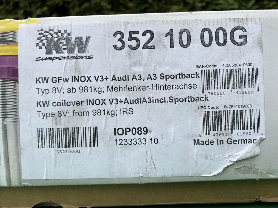 Zawieszenie gwintowane ST X Seat Leon 5F, Golf 7,Audi a3 8V